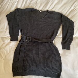Belted sweater dress